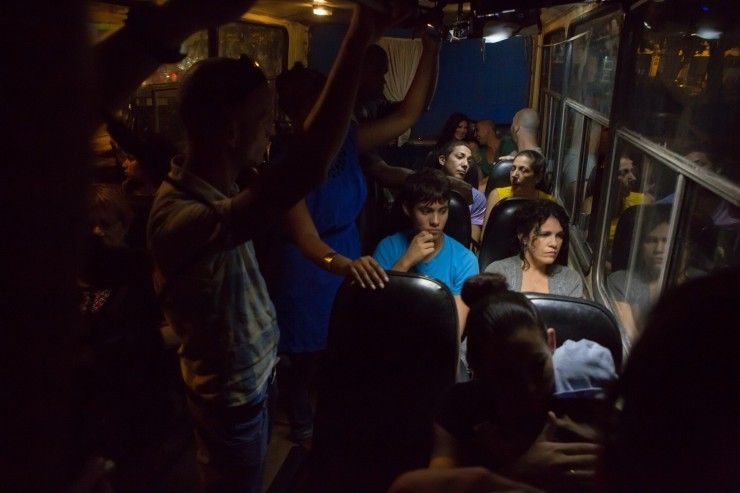 Shooting on a bus in Cuba for 'La Noche Buena'