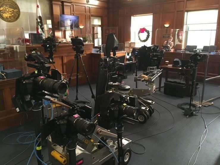 Over 10 BMPCC 6Ks on set of 'All Rise'
