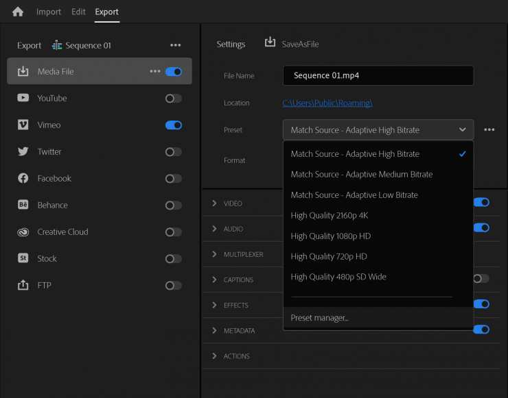 Premiere Has New Export Functions And Workflows