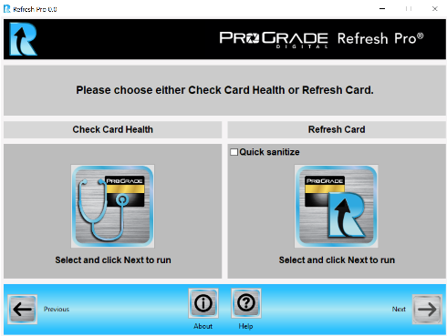 ProGrade's Refresh Pro Media Card Software