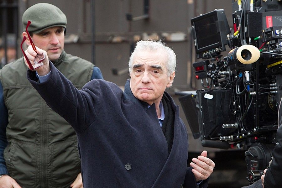 Director Martin Scorsese on set