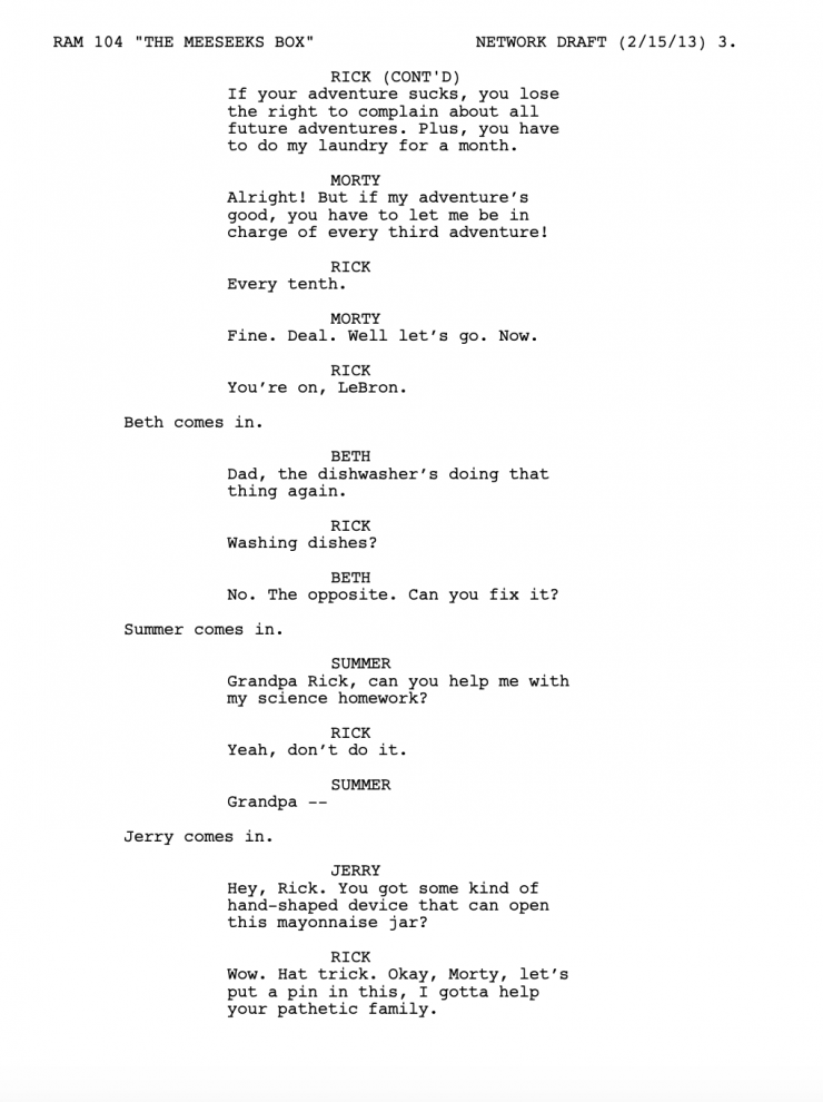 This 'Rick & Morty' Script Can Teach You A Lot About Writing