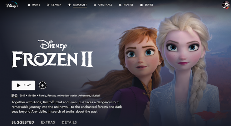 Disney+ with Frozen II