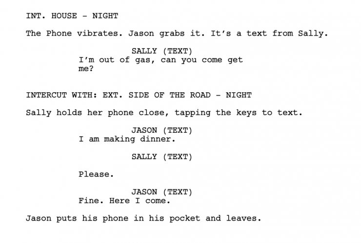 How to Format Text Messages in a Screenplay 