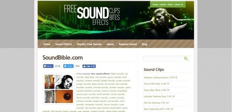 SoundBible Free Sound Effects Home Page