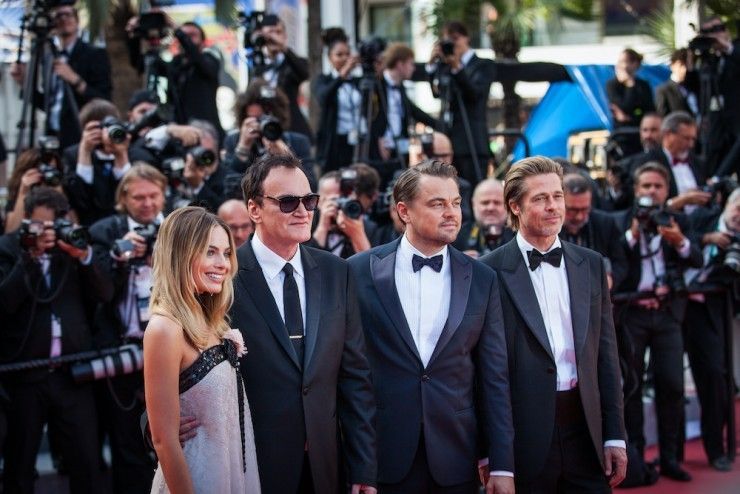 Brad Pitt, Leonardo DiCaprio, Quentin Tarantino, and Margot Robbie attend the screening of "Once Upon A Time In Hollywood" during the 72nd annual Cannes Film Festival.
