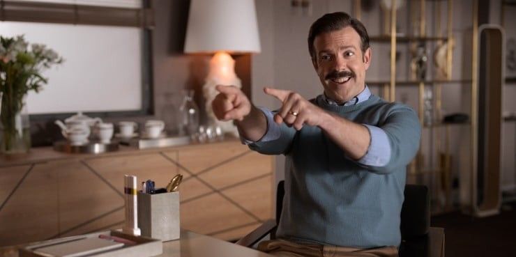 A still of Jason Sudeikis as Ted Lasso in 'Ted Lasso'