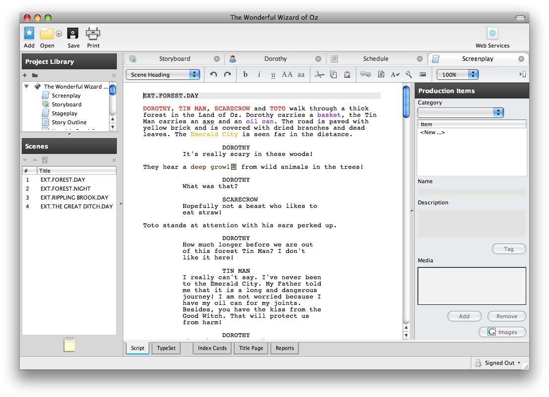 screenplay writing app