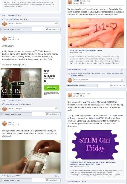 CENTS Facebook feed
