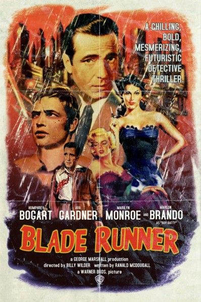 famous movie film poster actor director artist peter stults humphrey bogart marilyn monroe marlon brando blade runner